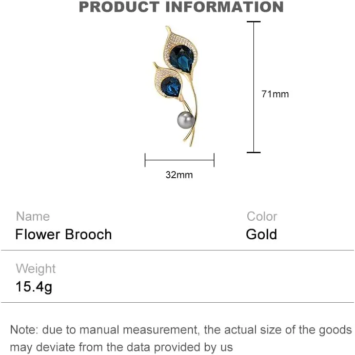 14K Gold High-End Natural Pearl Horseshoe Water Lily (Lotus) Floral Brooch, Outerwear Accessory, Dazzling Crystal Flower Pin, Women's Brooches & Pins