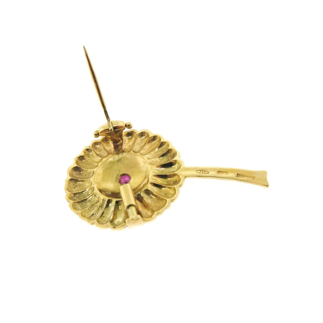 18k Sunflower Brooch by Manfredi