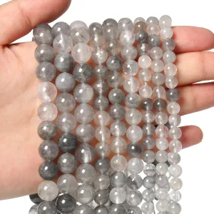 35pcs 10mm Natural Stone Beads Greystone Crystal Beads Energy Crystal Healing Power Gemstone for Jewelry Making, DIY Bracelet Necklace