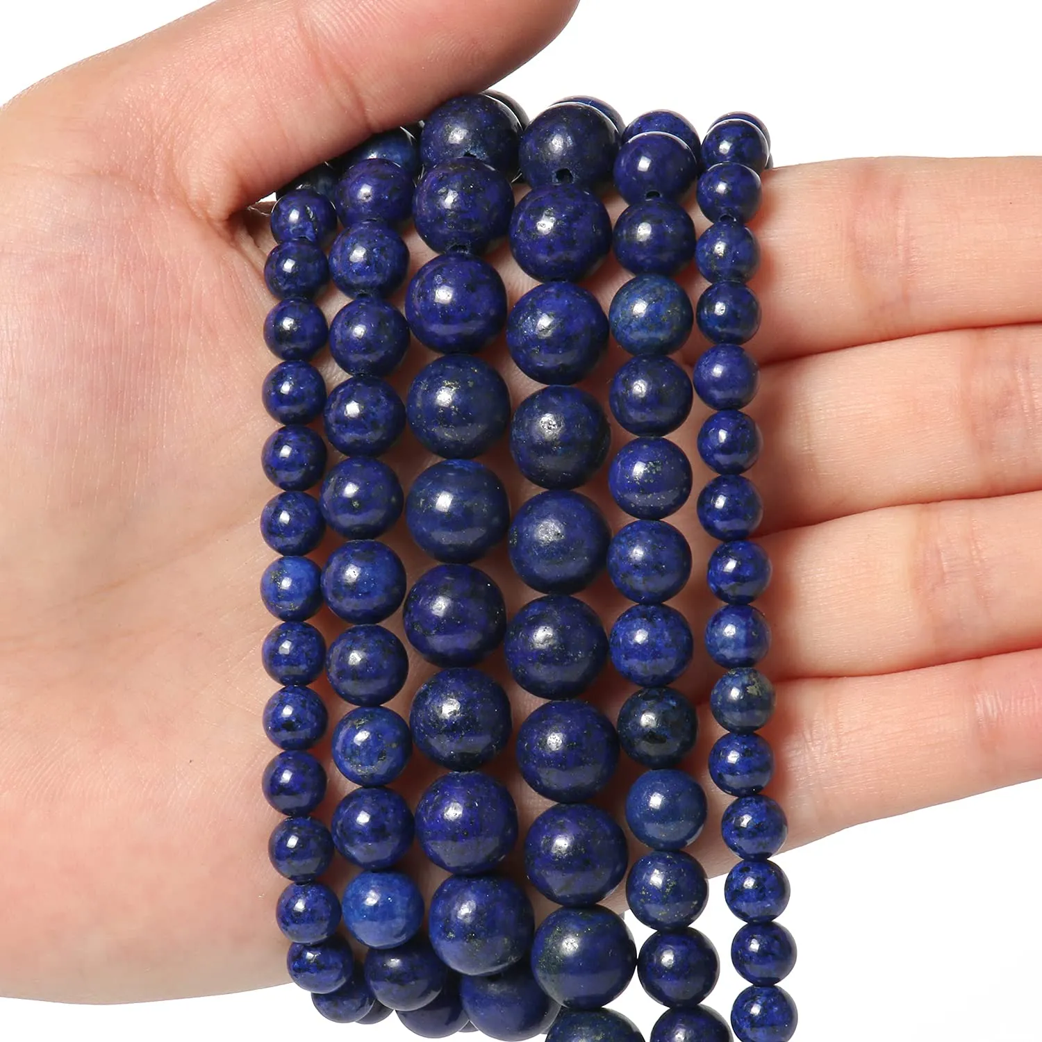 35pcs 10mm Natural Stone Beads Lapis Lazuli Beads Energy Crystal Healing Power Gemstone for Jewelry Making, DIY Bracelet Necklace