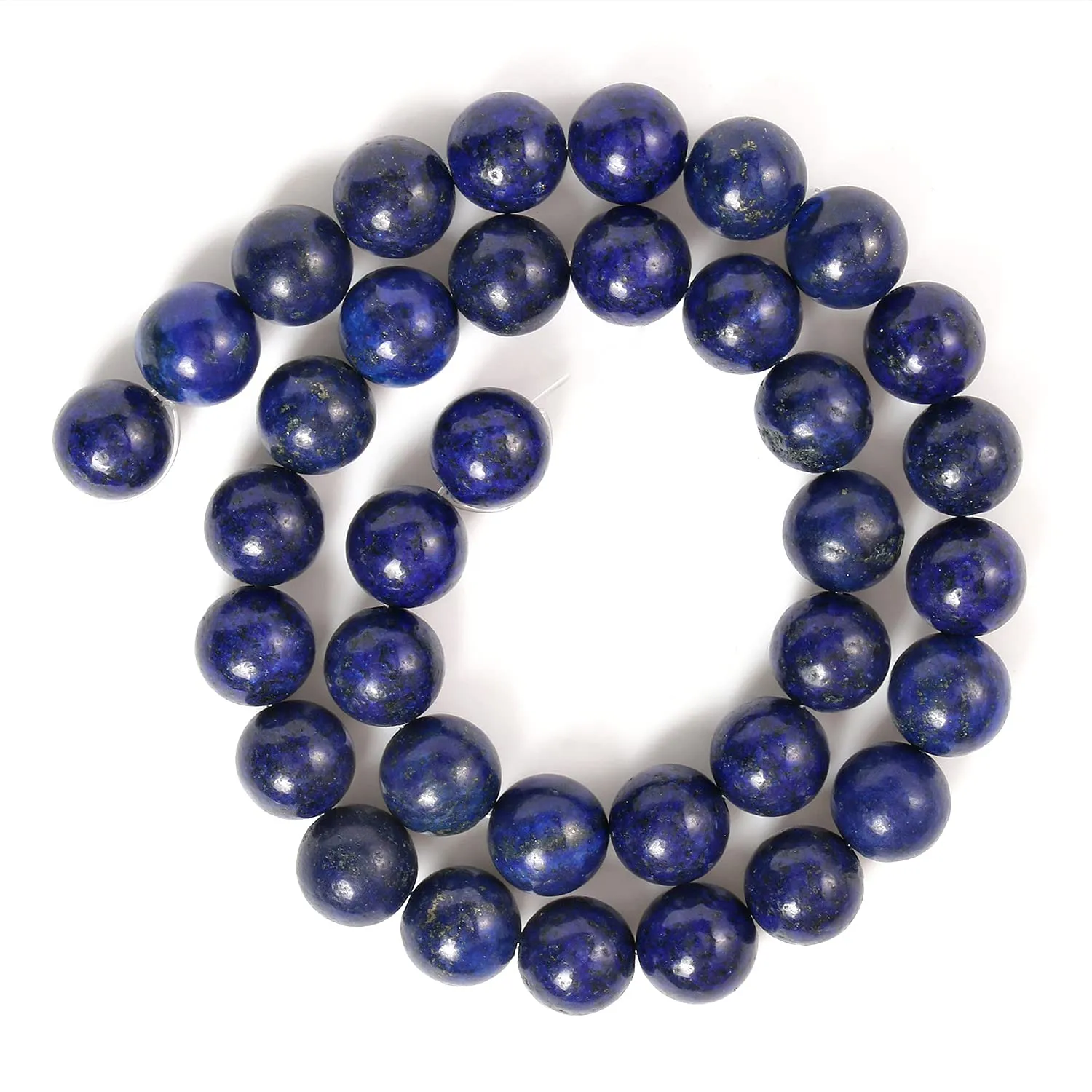 35pcs 10mm Natural Stone Beads Lapis Lazuli Beads Energy Crystal Healing Power Gemstone for Jewelry Making, DIY Bracelet Necklace