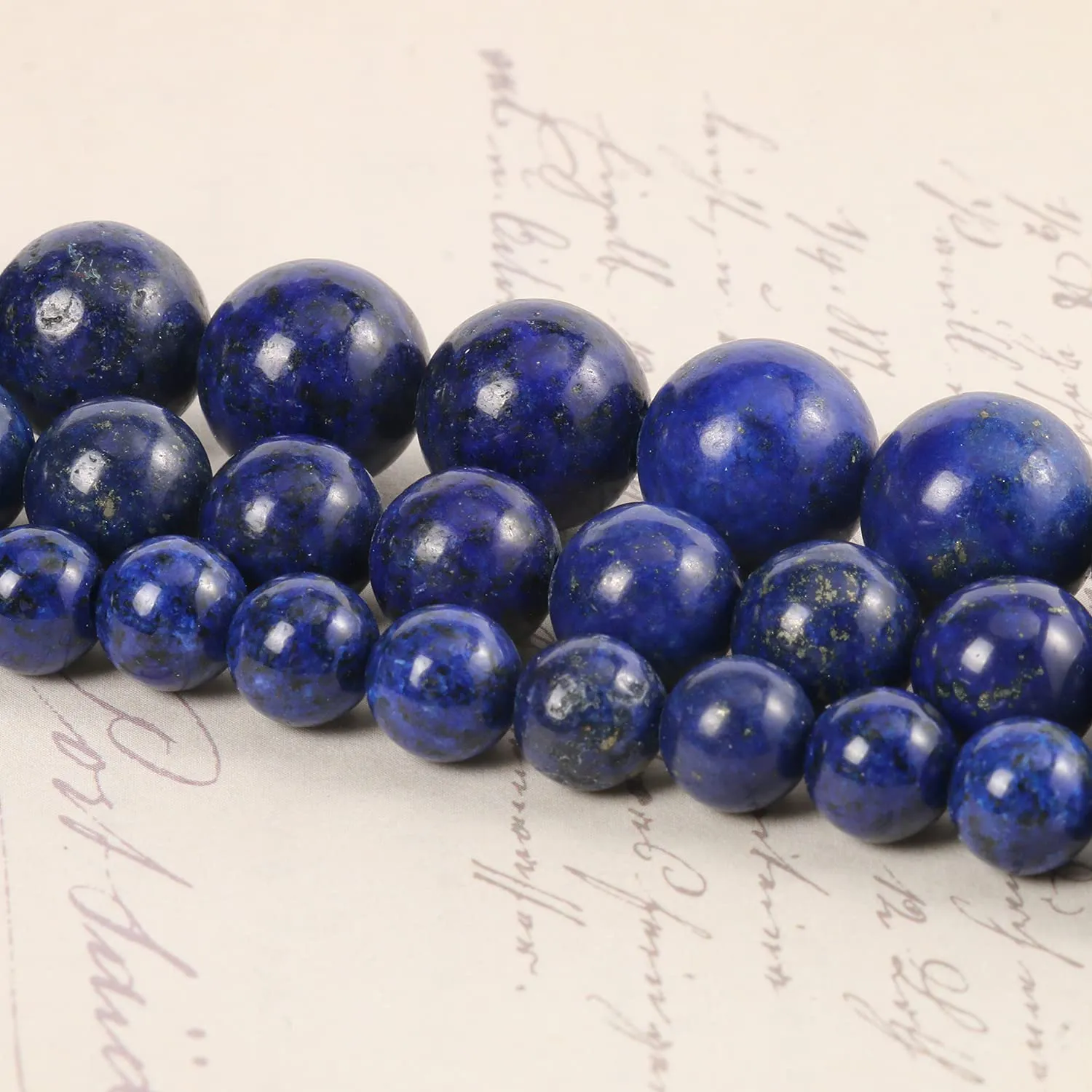 35pcs 10mm Natural Stone Beads Lapis Lazuli Beads Energy Crystal Healing Power Gemstone for Jewelry Making, DIY Bracelet Necklace