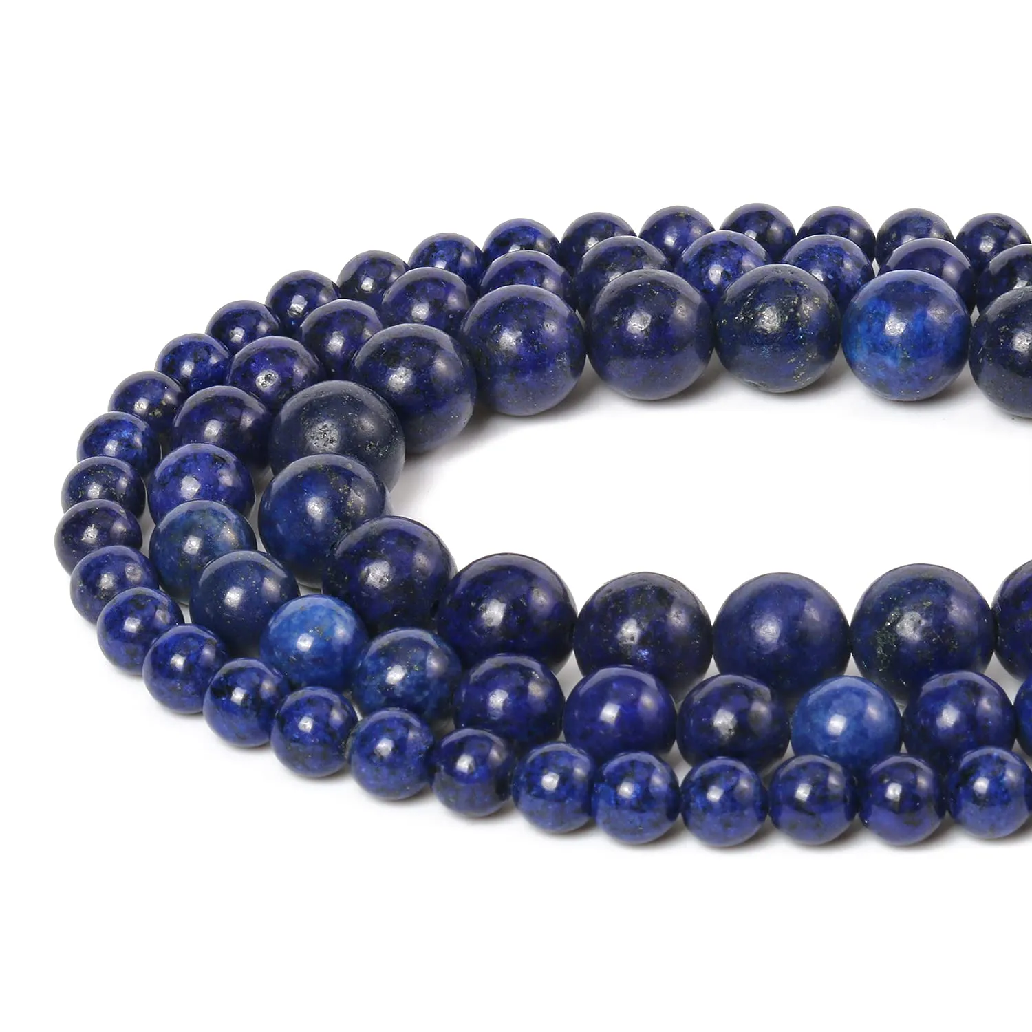 35pcs 10mm Natural Stone Beads Lapis Lazuli Beads Energy Crystal Healing Power Gemstone for Jewelry Making, DIY Bracelet Necklace