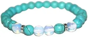 AAA   Rare Quality Blue Turquoise Bracelet Prayer Bracelet Stress Bracelet Mala Bead Bracelet Gifts Confidence Bracelet Women Energy Bracelet Opalite Bracelet 6mm Code- WAR9888