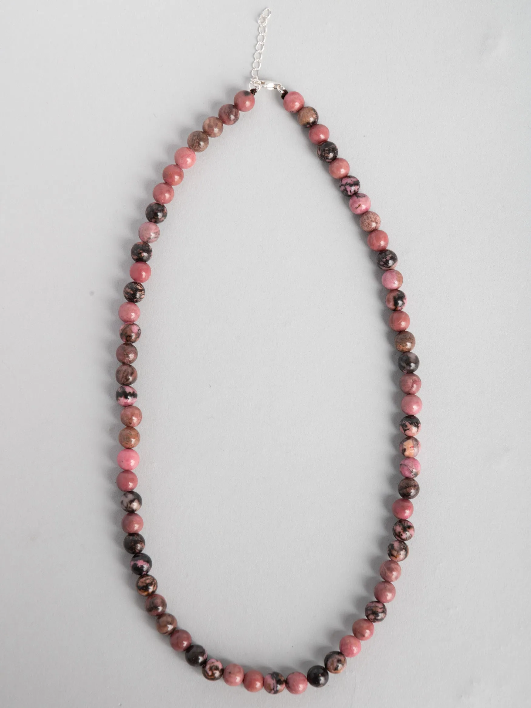 Affectionate Rhodonite - Beaded Gemstone Necklace