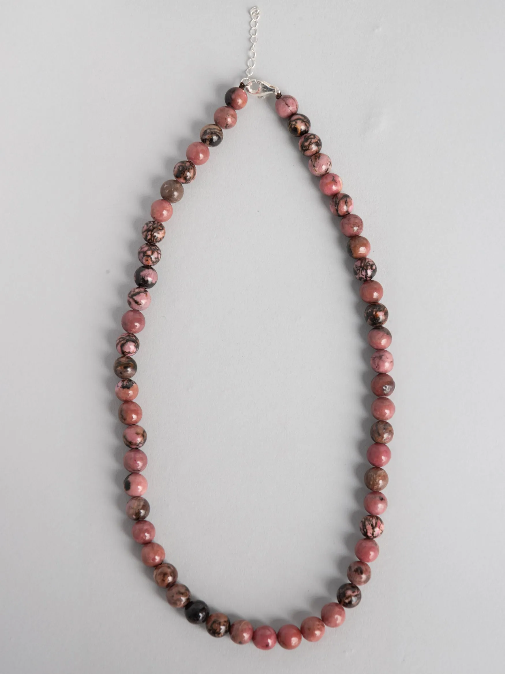 Affectionate Rhodonite - Beaded Gemstone Necklace