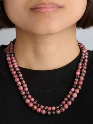 Affectionate Rhodonite - Beaded Gemstone Necklace