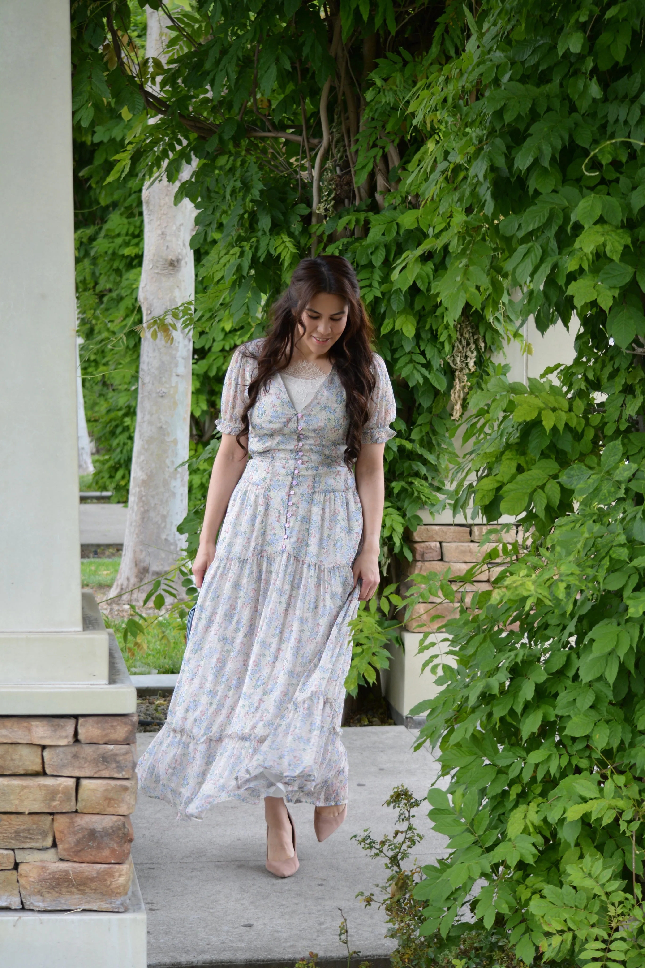 Alvia Small Blue Floral Maxi Dress