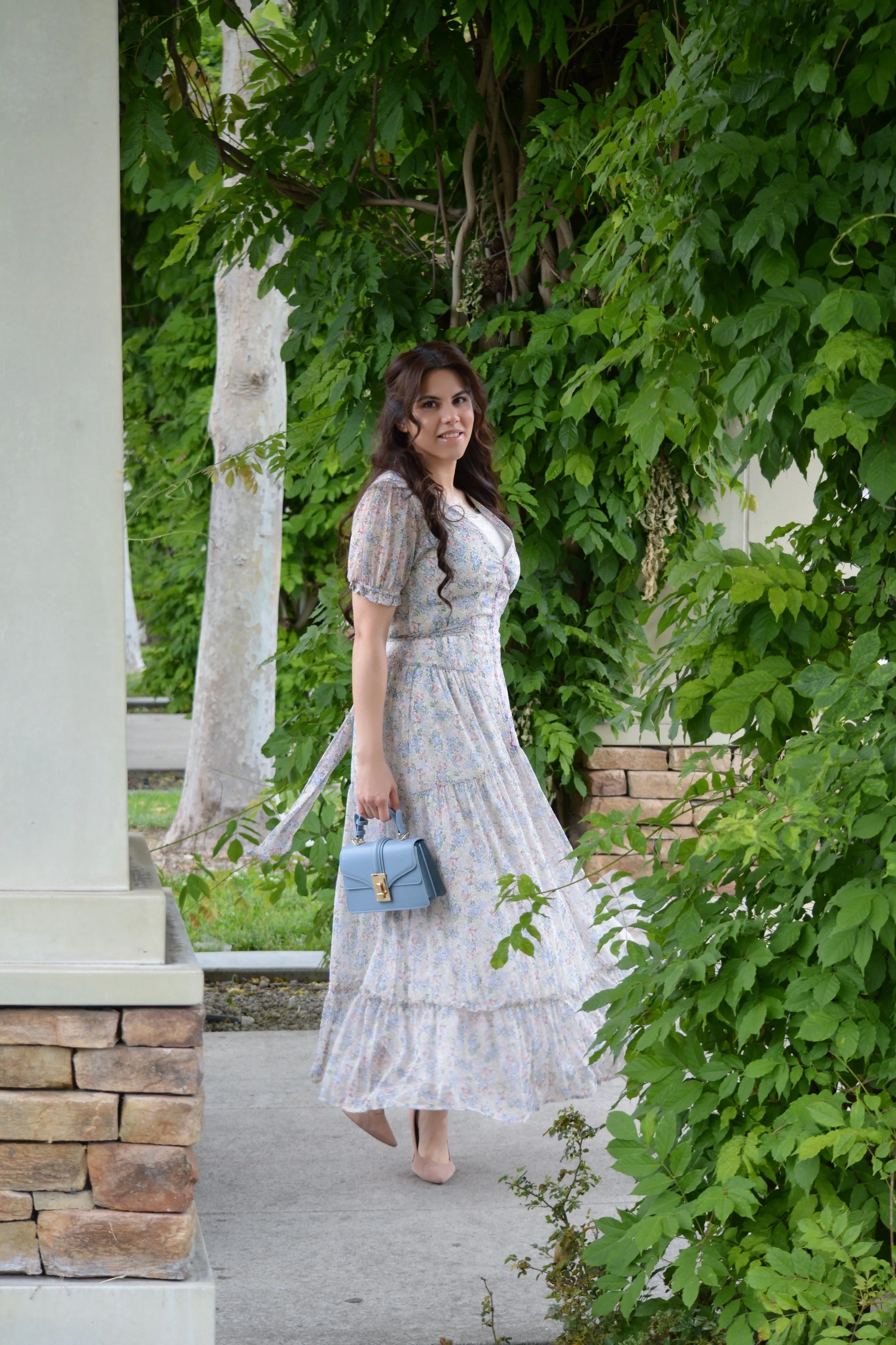 Alvia Small Blue Floral Maxi Dress