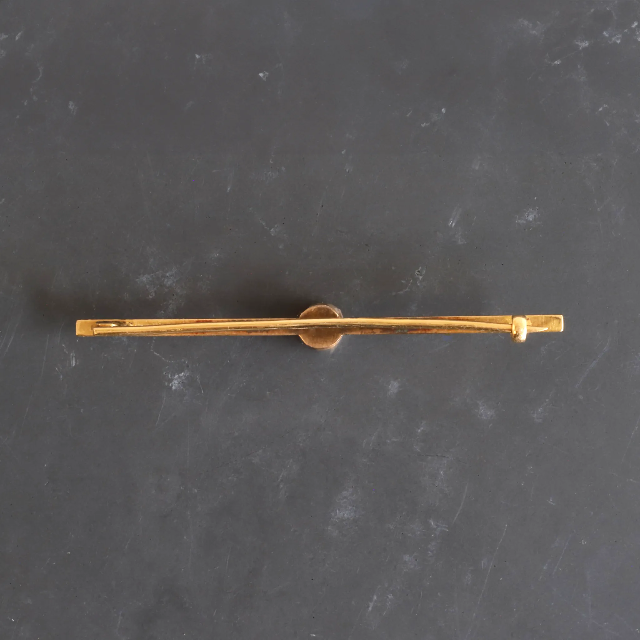 Antique 18k Yellow Gold with Rose Cut Diamond Brooch / Pin