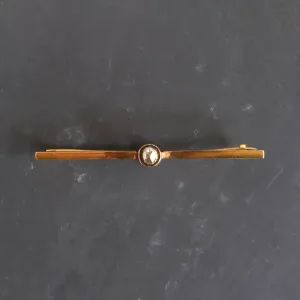 Antique 18k Yellow Gold with Rose Cut Diamond Brooch / Pin