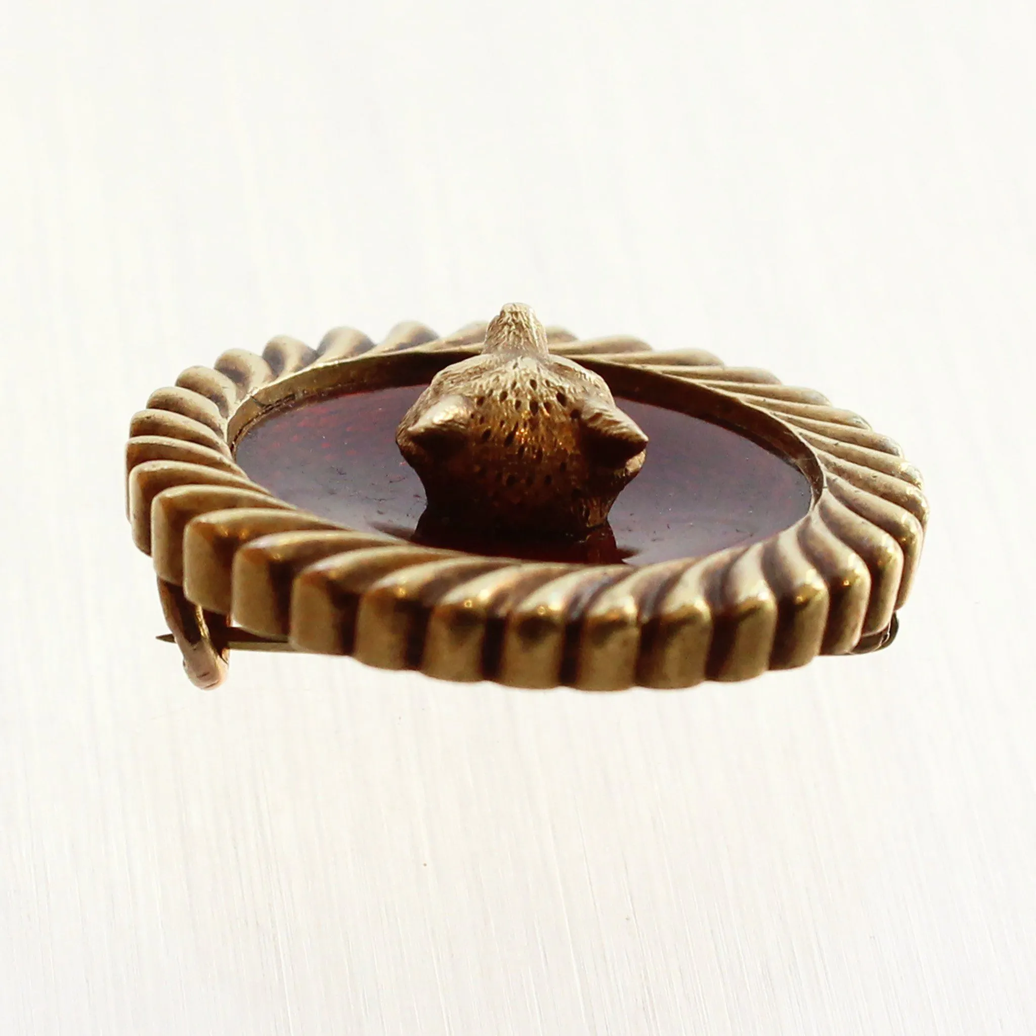 Antique Fox Head Pin in 14K Gold