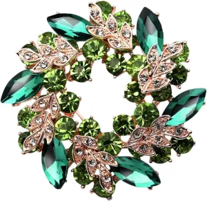 Bauhinia Flower Crystal Brooches Pins Fashion Beautiful Created Rhinestone Wreath Floral Brooch Good Idea for Party Dance Wedding Banquet for Elegant Women Girl Gold
