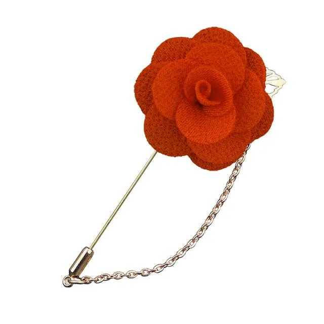 Bridegroom Wedding Brooches Cloth Art Hand-made Rose Flower Brooch Lapel Pin Badge Tassel Chain