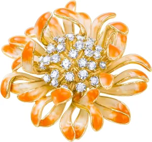Brooches For Women,14k Gold Plated Copper,Cubic Zirconia Daisy Brooch Pins For WomenCubic Zirconia BroachFlower Broach