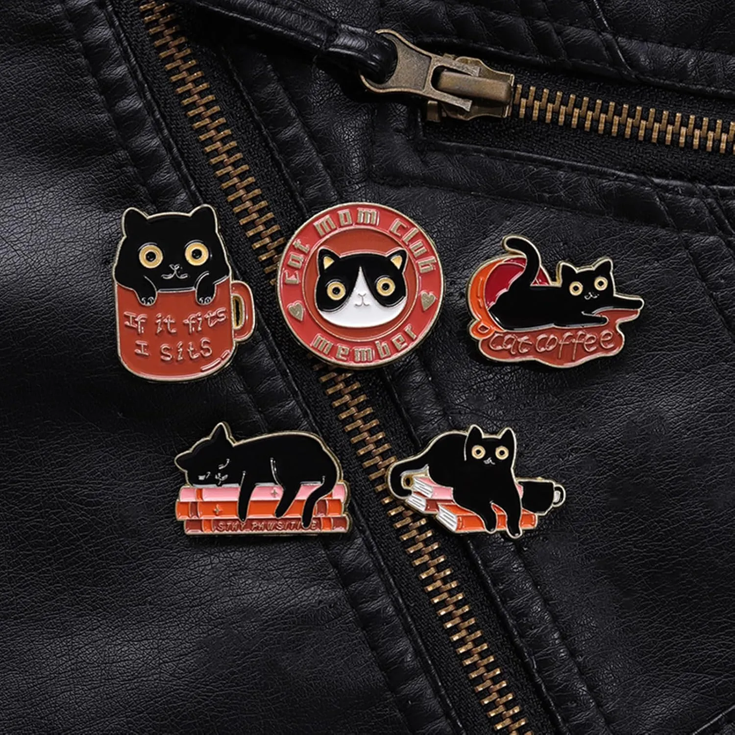 Cat Enamel Pins Set,Funny Brooch Pins for Backpack Jacket Clothes,Cartoon Lapel Badges,Button Aesthetic Pins Bulk