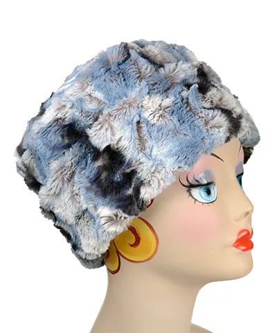 Cuffed Pillbox, Reversible (Solid or Two-Tone) - Cascade Luxury Faux Furs