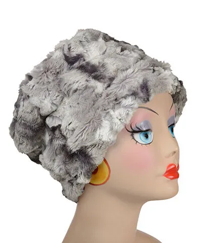 Cuffed Pillbox, Reversible (Solid or Two-Tone) - Cascade Luxury Faux Furs