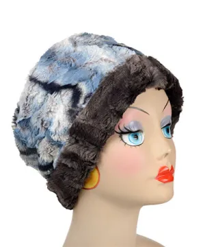 Cuffed Pillbox, Reversible (Solid or Two-Tone) - Cascade Luxury Faux Furs