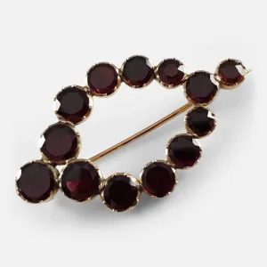 George III Gold and Almandine Garnet Brooch