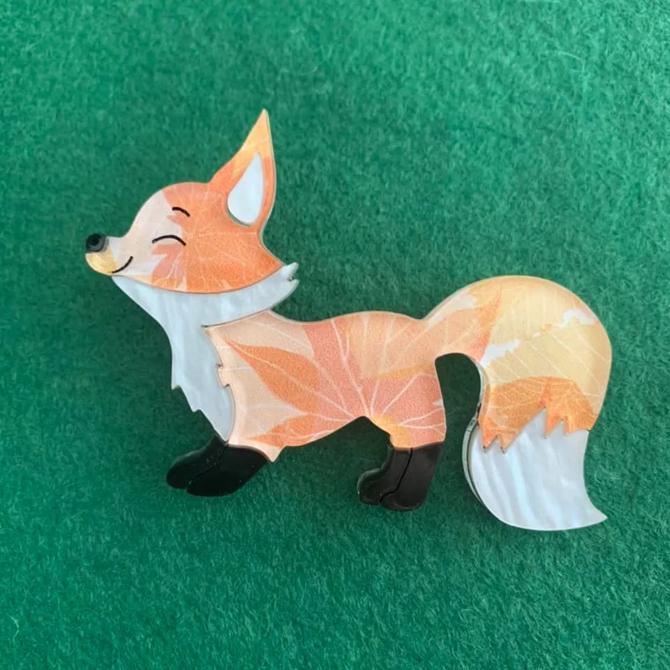 Hunter the autumn - Fox 🦊 brooch - Set of 4