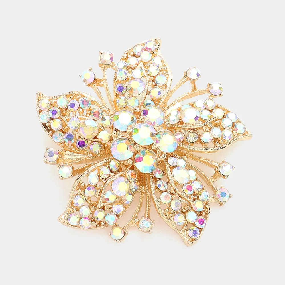 iLLASPARKZ Bubble Crystal Pave Flower Pin Brooch