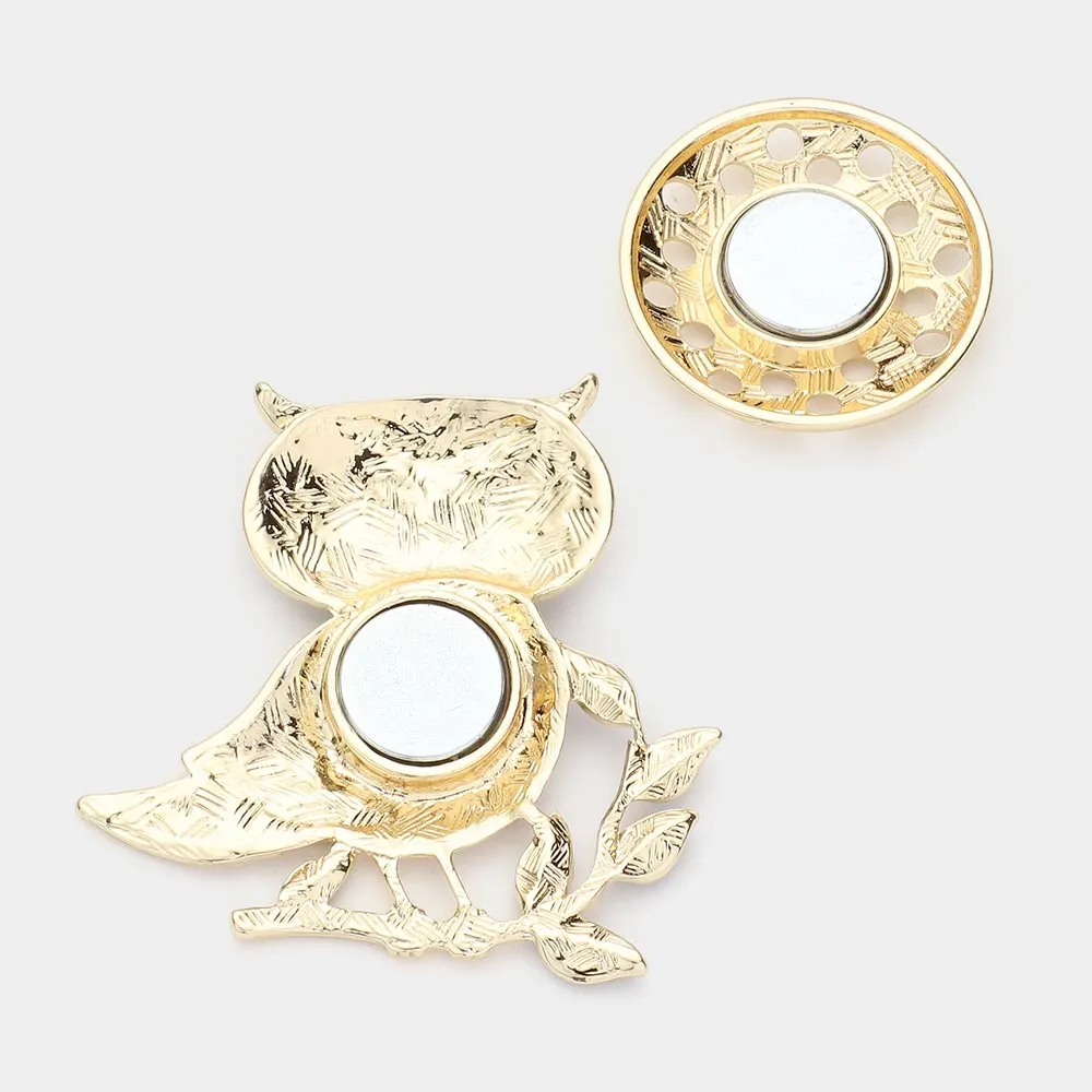 iLLASPARKZ Colored Metal Owl Magnetic Brooch