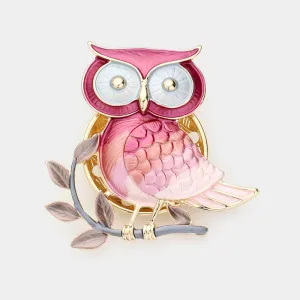 iLLASPARKZ Colored Metal Owl Magnetic Brooch