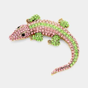 iLLASPARKZ Crystal Pave Crocodile/Alligator Pin Brooch