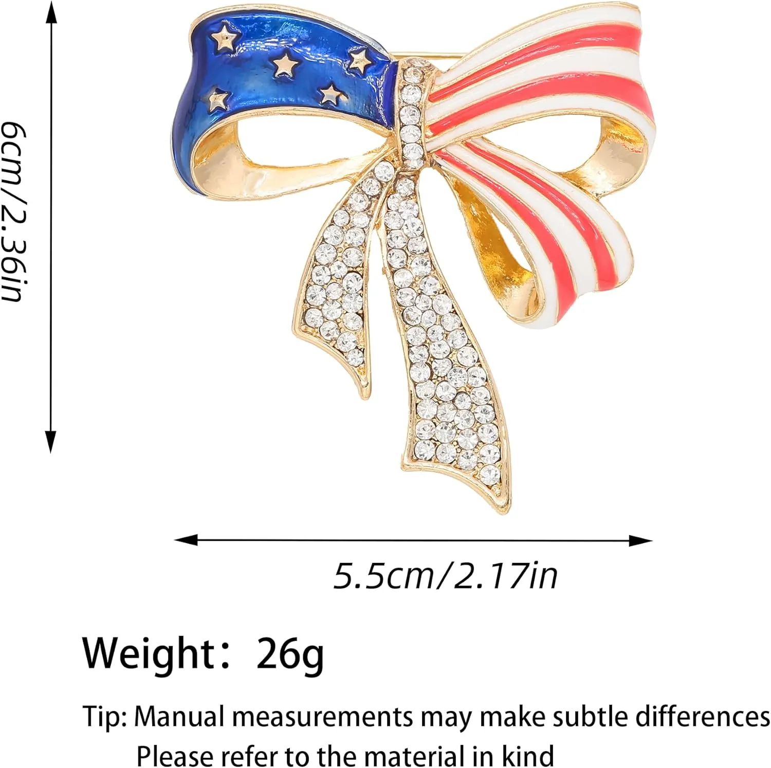 Independence Day Rhinestone Brooches United States Badge Enamel Brooch for Women July 4th American Flag Brooch Pin Accessories Gift