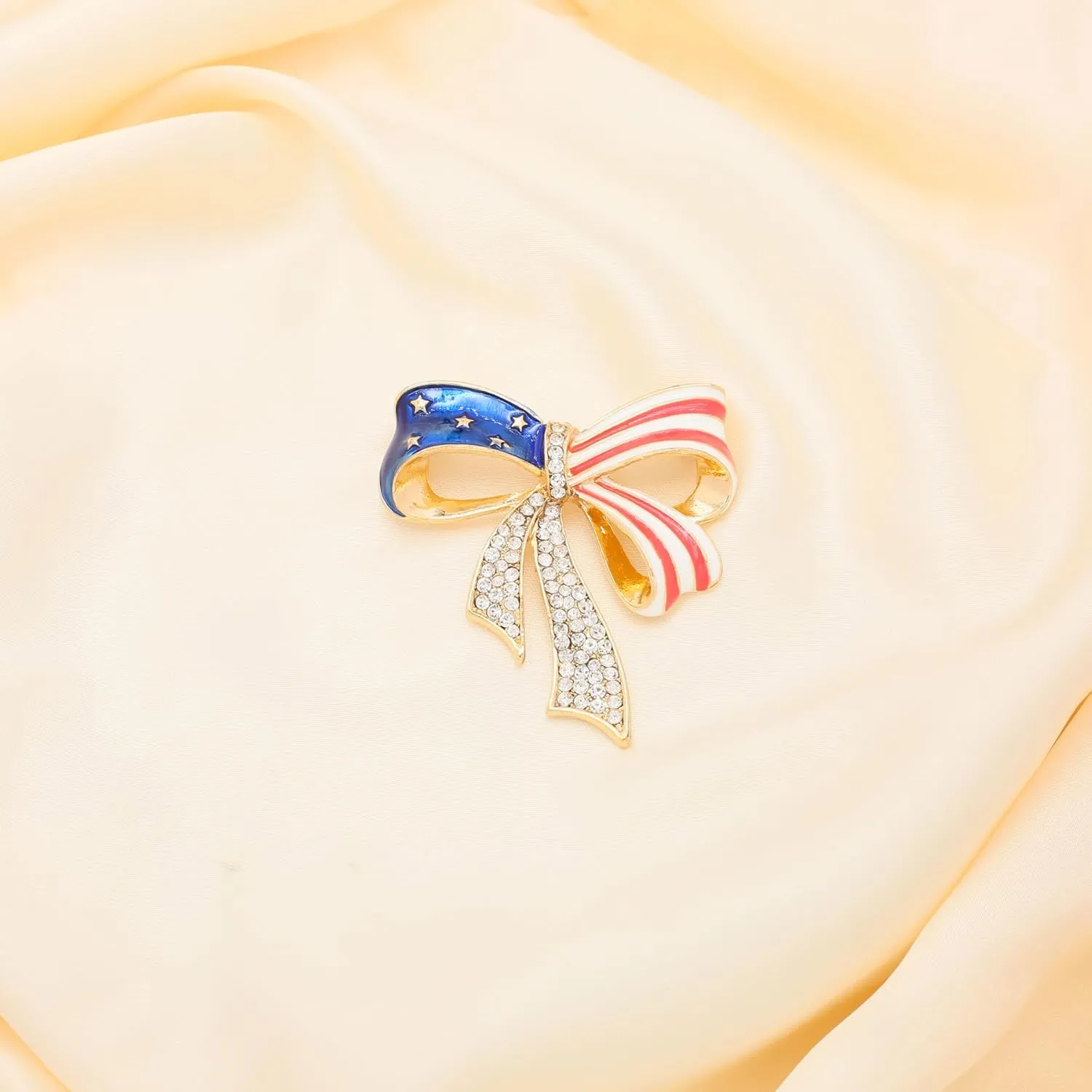 Independence Day Rhinestone Brooches United States Badge Enamel Brooch for Women July 4th American Flag Brooch Pin Accessories Gift