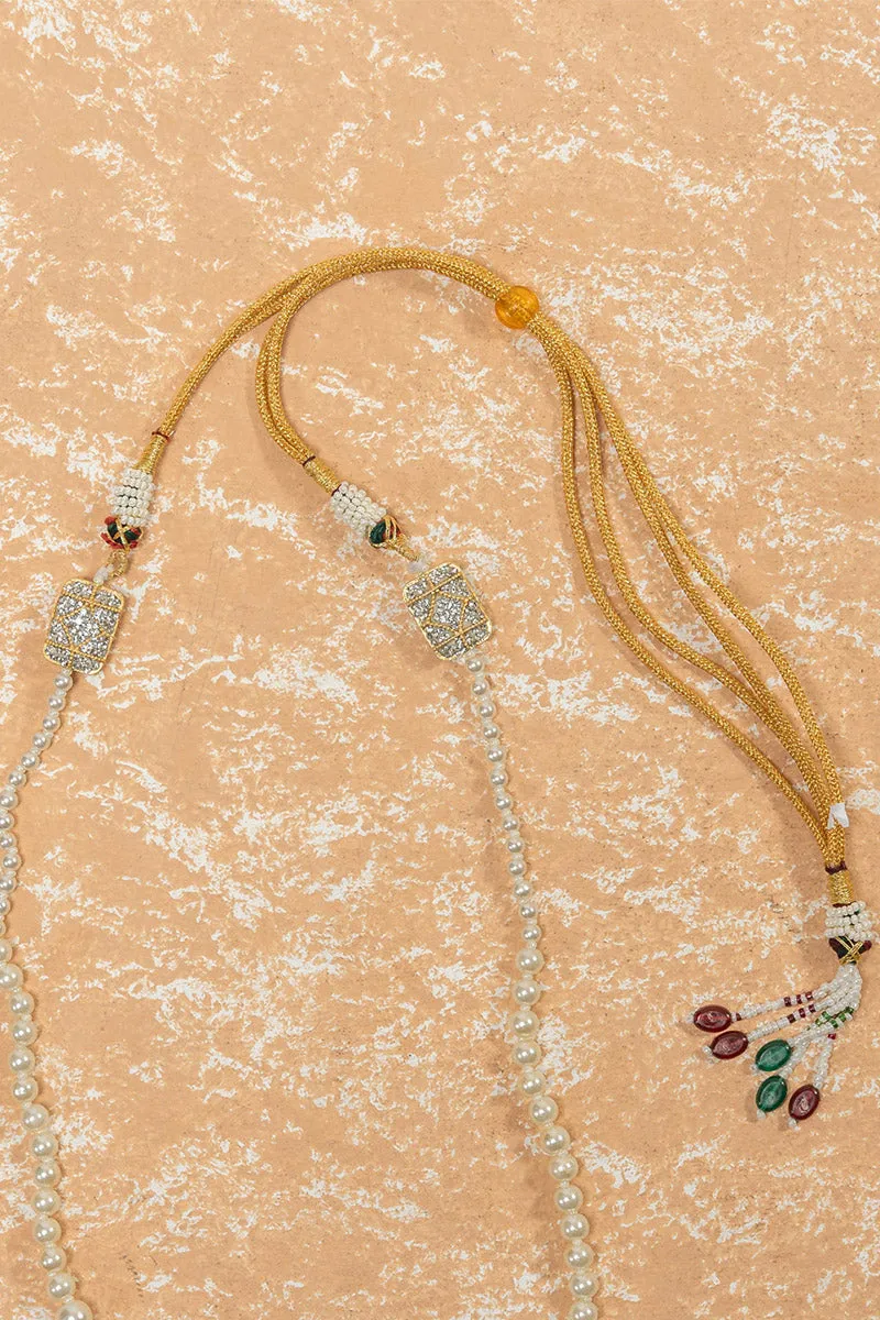 Ivory Mala With Dark Green Pendant