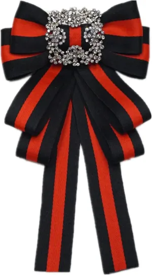 ladies girl bowknot bow tie suit shirt tie pins necktie pin brooch pre-tied ribbon brooches for Christmas (black/SR138)
