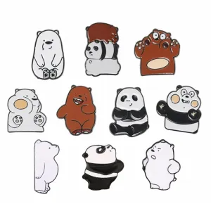 Lapel Pins Bear Panda Women's Brooch Jewelry for Clothing Metal Badges on Backpack Cap Enamel Pin Anime Pines Brooches