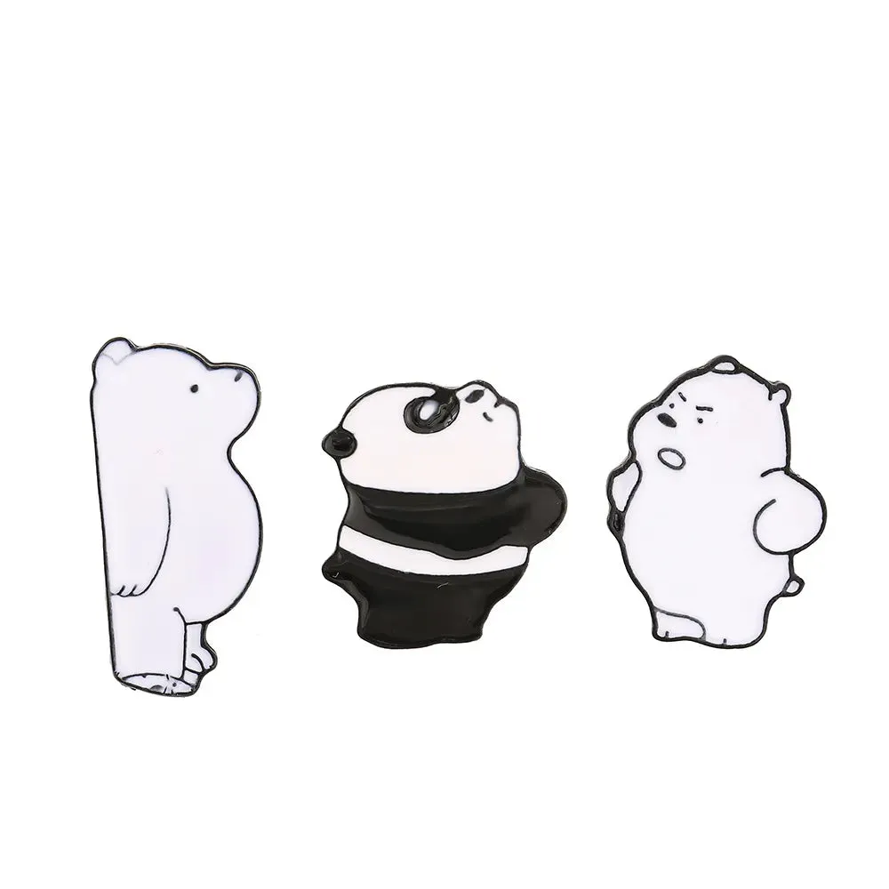 Lapel Pins Bear Panda Women's Brooch Jewelry for Clothing Metal Badges on Backpack Cap Enamel Pin Anime Pines Brooches