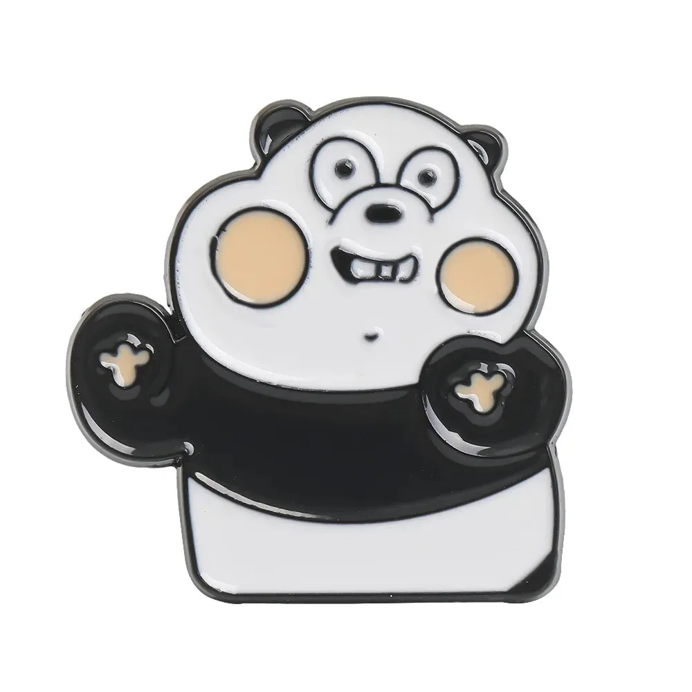 Lapel Pins Bear Panda Women's Brooch Jewelry for Clothing Metal Badges on Backpack Cap Enamel Pin Anime Pines Brooches