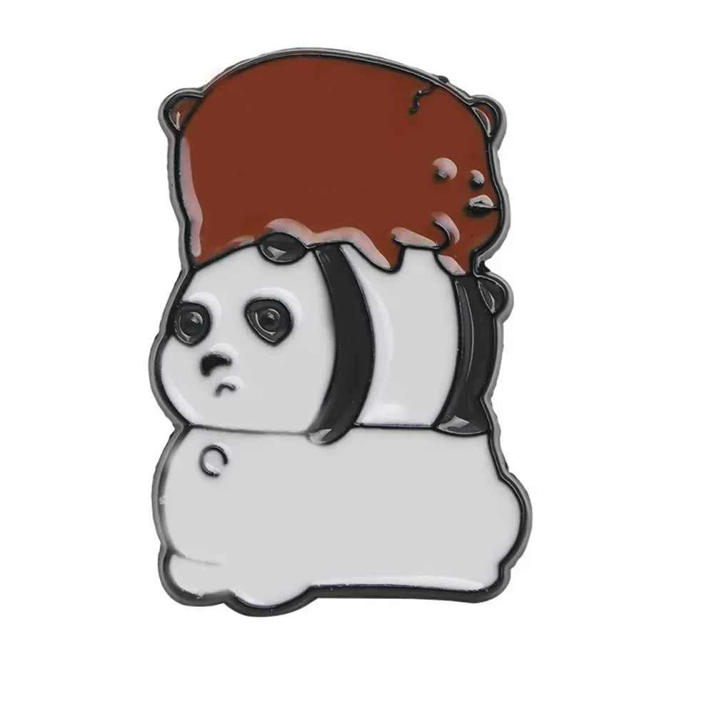Lapel Pins Bear Panda Women's Brooch Jewelry for Clothing Metal Badges on Backpack Cap Enamel Pin Anime Pines Brooches
