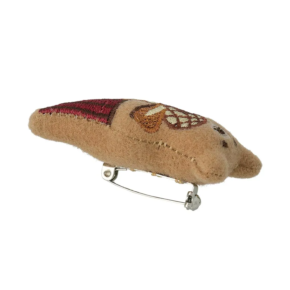 Little Bear and Bread Padded Brooch
