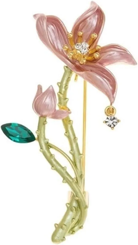 Lotus Flower Pearl Brooch,Luxury Flower Brooch Pin Brooch Lapel Pin Brooches Boutonniere Pins,Costume Jewelry For Women Ladies