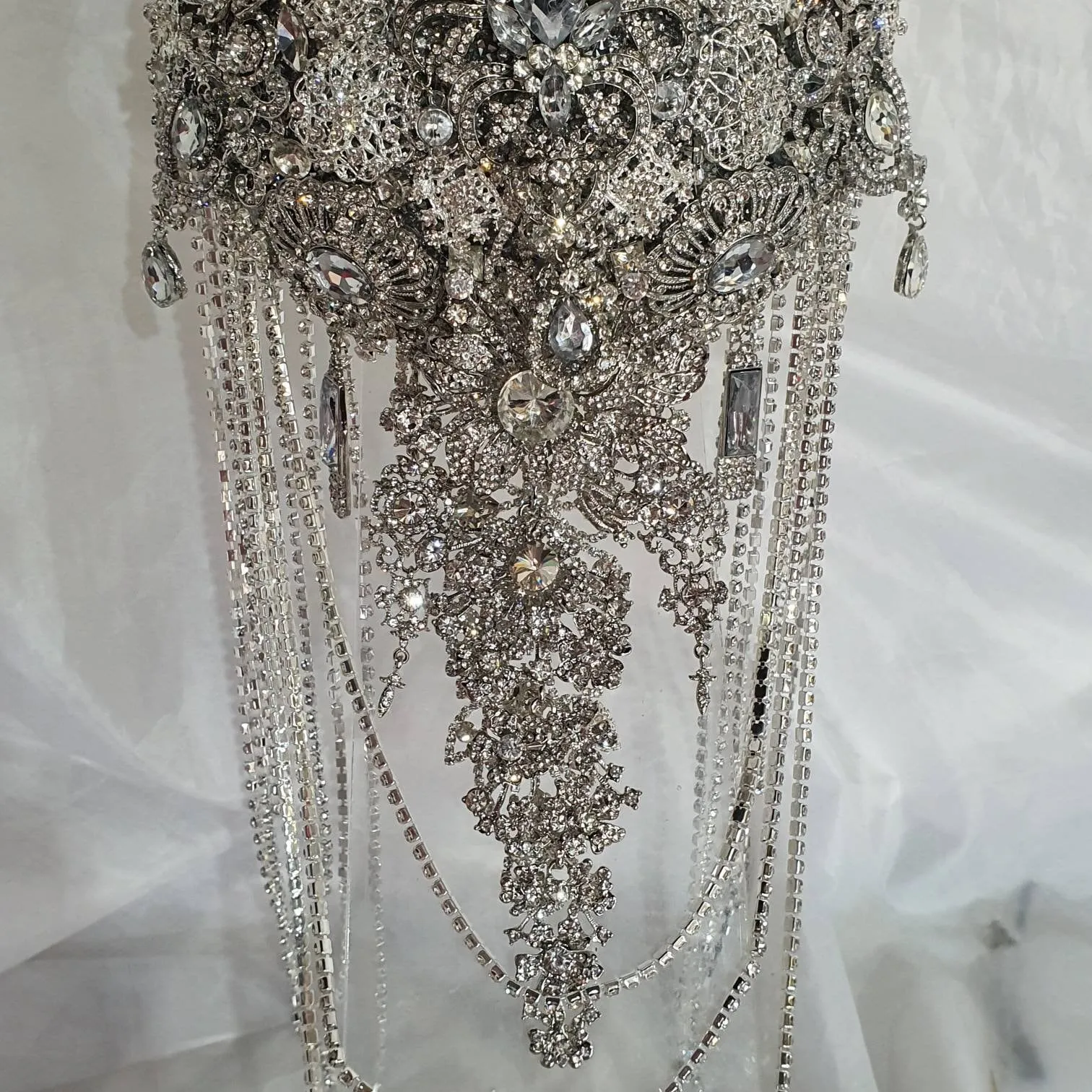 Luxury Brooch bouquet.7" Jewel crystal wedding bouquet, Bridal Brooch Bouquet,cascade Jewel bouquet by Crystal wedding uk