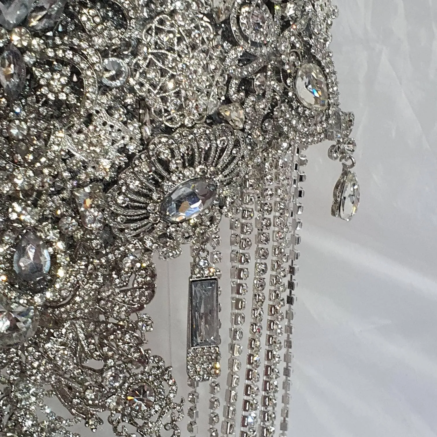 Luxury Brooch bouquet.7" Jewel crystal wedding bouquet, Bridal Brooch Bouquet,cascade Jewel bouquet by Crystal wedding uk