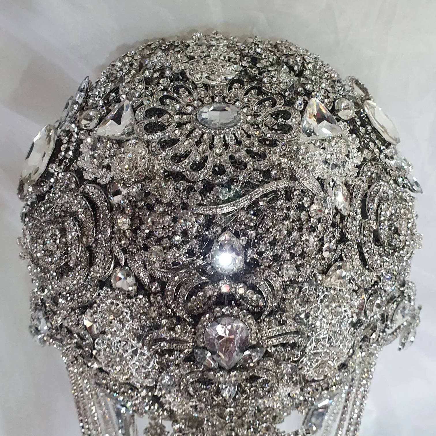 Luxury Brooch bouquet.7" Jewel crystal wedding bouquet, Bridal Brooch Bouquet,cascade Jewel bouquet by Crystal wedding uk