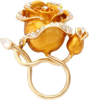 Luxury Crystal Rose Flower Eyeglass Holder Clip Brooches Work ID Holder for Shirt(1)