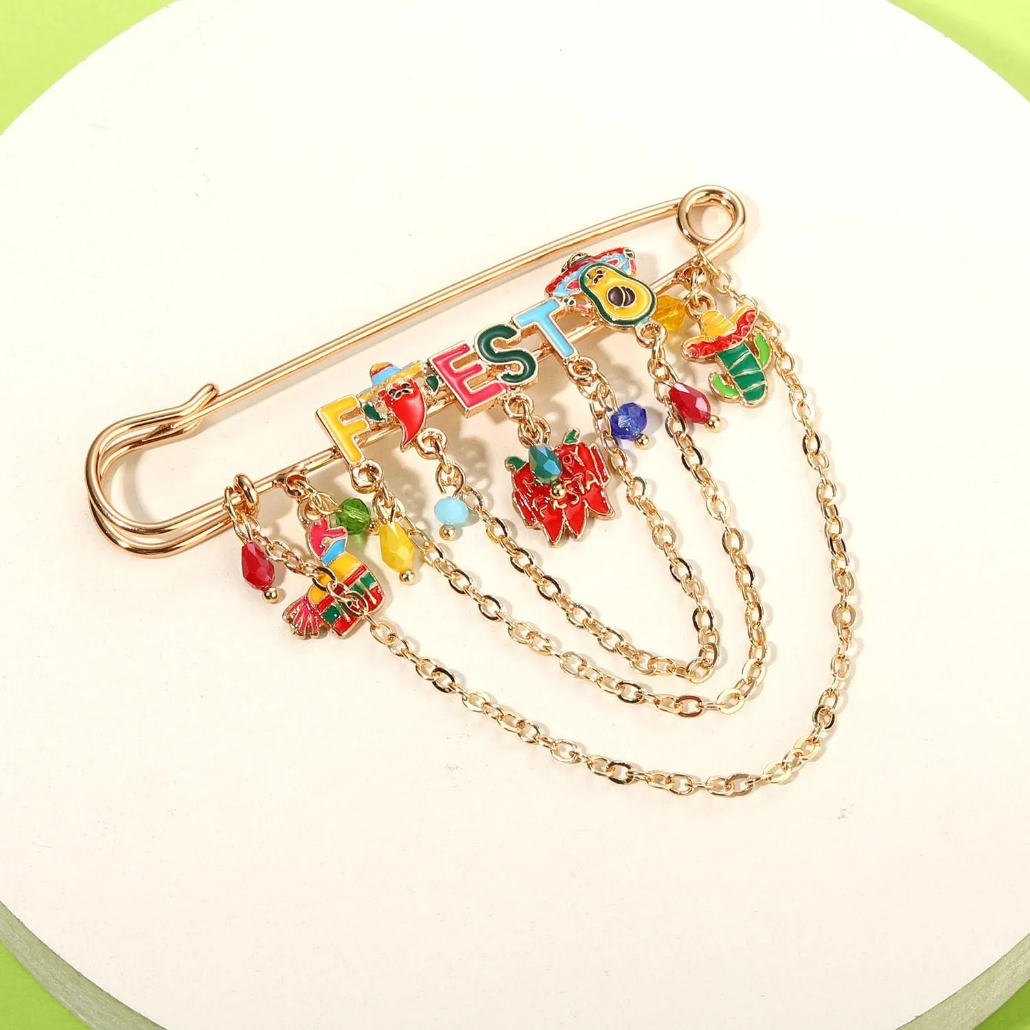 Mexican Brooches for Women Cinco-De Mayo Fiesta Brooch Pins Colorful Chili Cactus Sombrero Brooches Taco Tuesday Mexican Accessories Outfits Holiday Jewelry Gifts