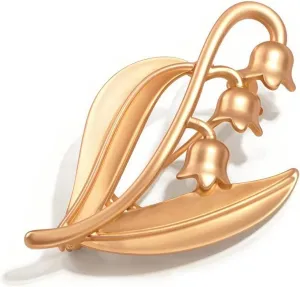 Mother's Day Gifts Lily of the Valley Brooch for Women Rhinestone/18k Gold Plated/Pearl Lily Flower Pin Elegant Dress Accessories Lily of the Valley Brooches Jewelry Gifts for Mom Wife
