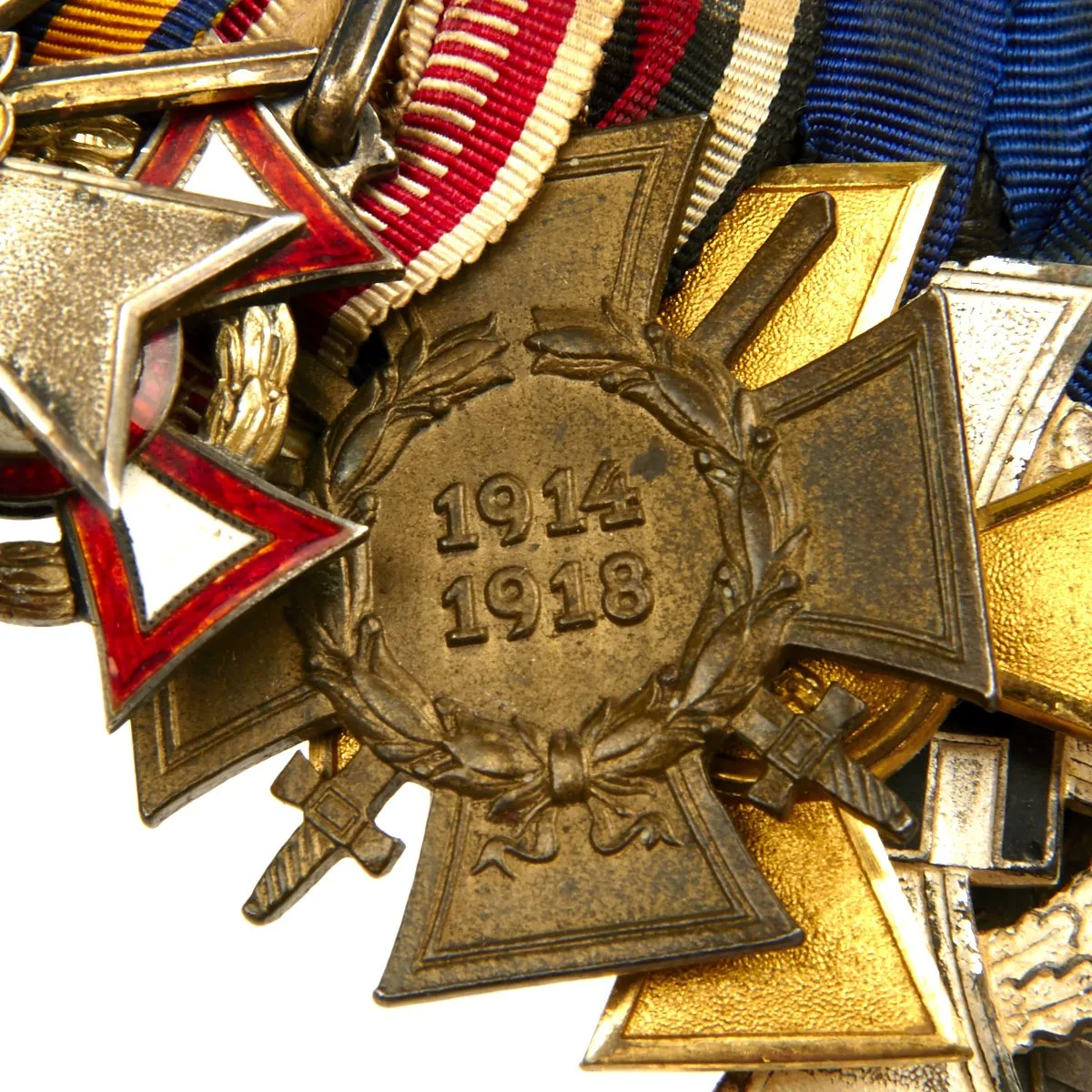 Original German WWI WWII High Ranking Officer Medal Bar - 13 Medals