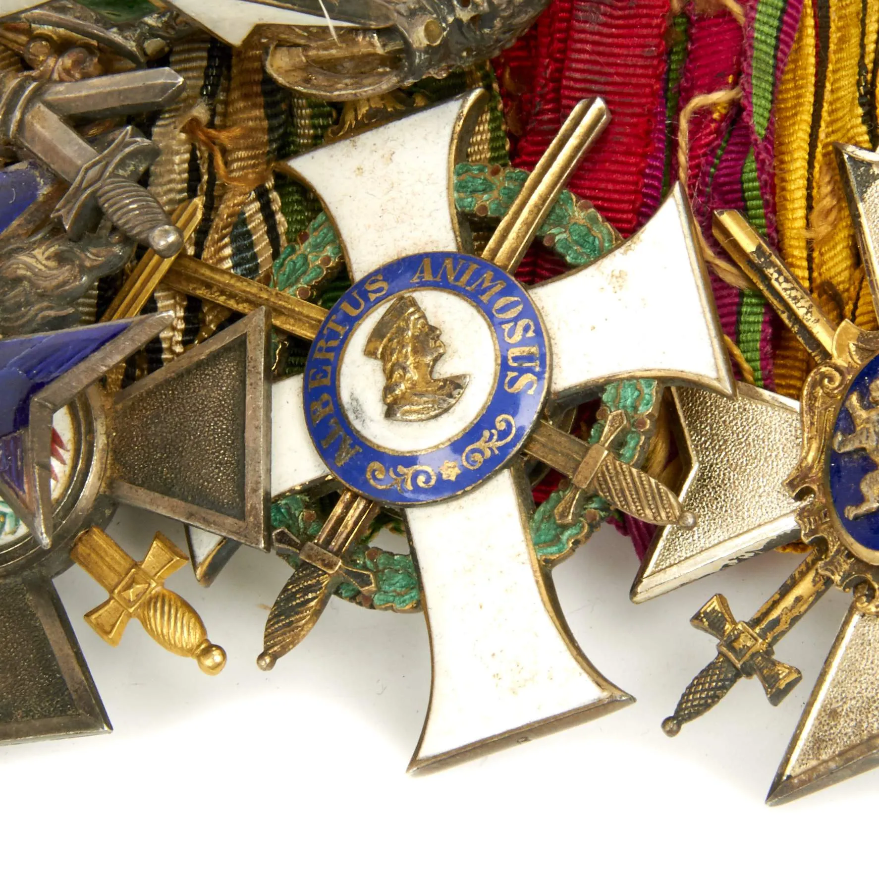 Original German WWI WWII High Ranking Officer Medal Bar - 13 Medals