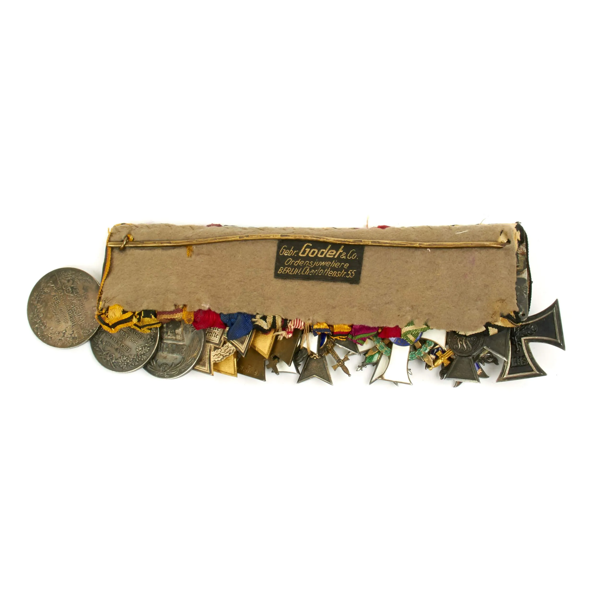 Original German WWI WWII High Ranking Officer Medal Bar - 13 Medals
