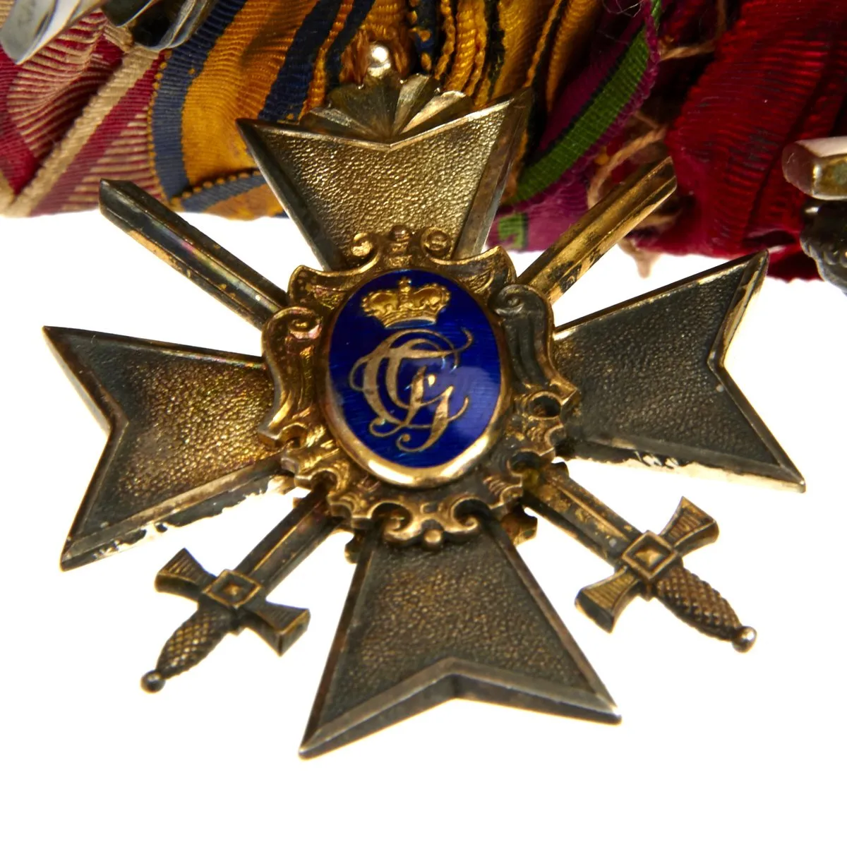 Original German WWI WWII High Ranking Officer Medal Bar - 13 Medals