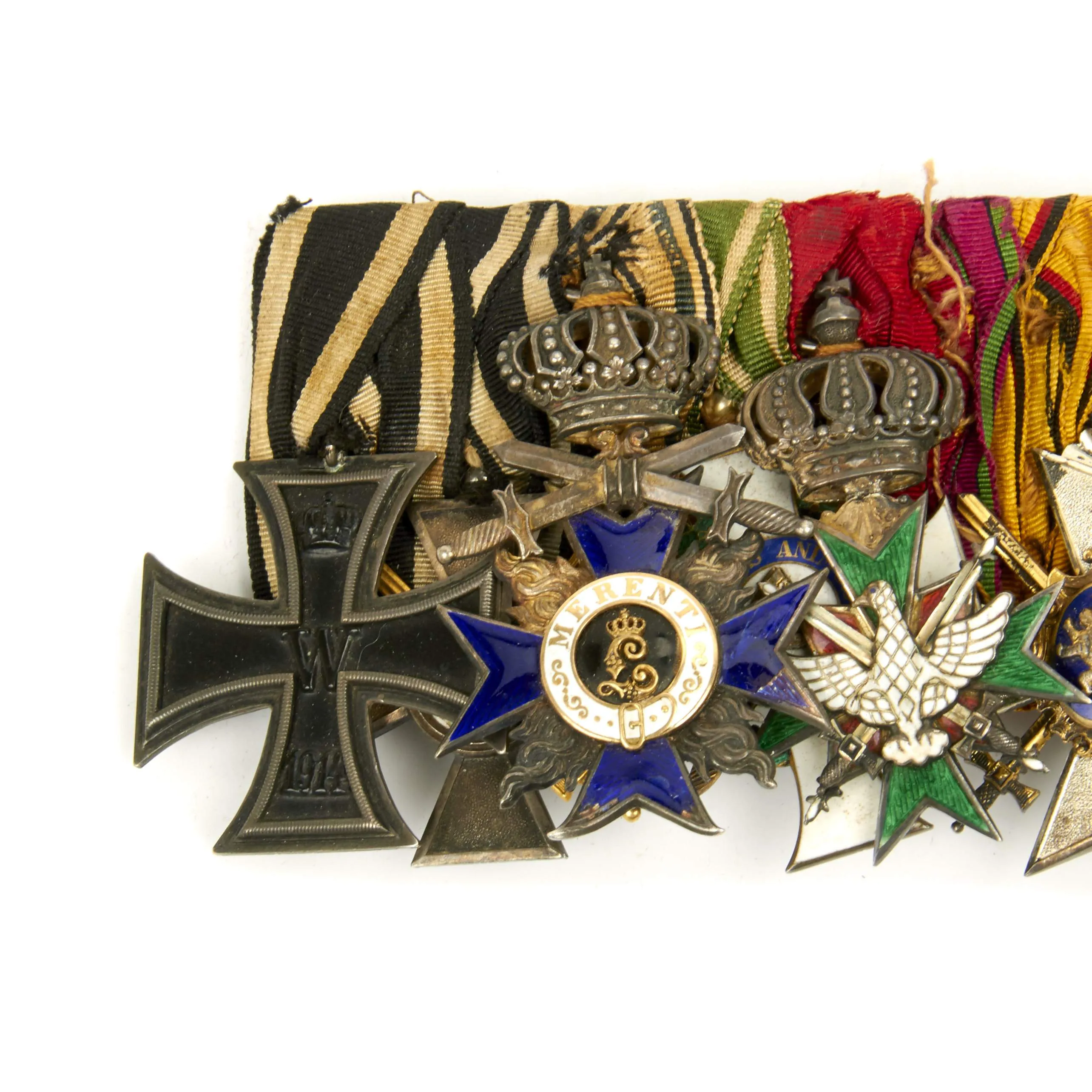 Original German WWI WWII High Ranking Officer Medal Bar - 13 Medals